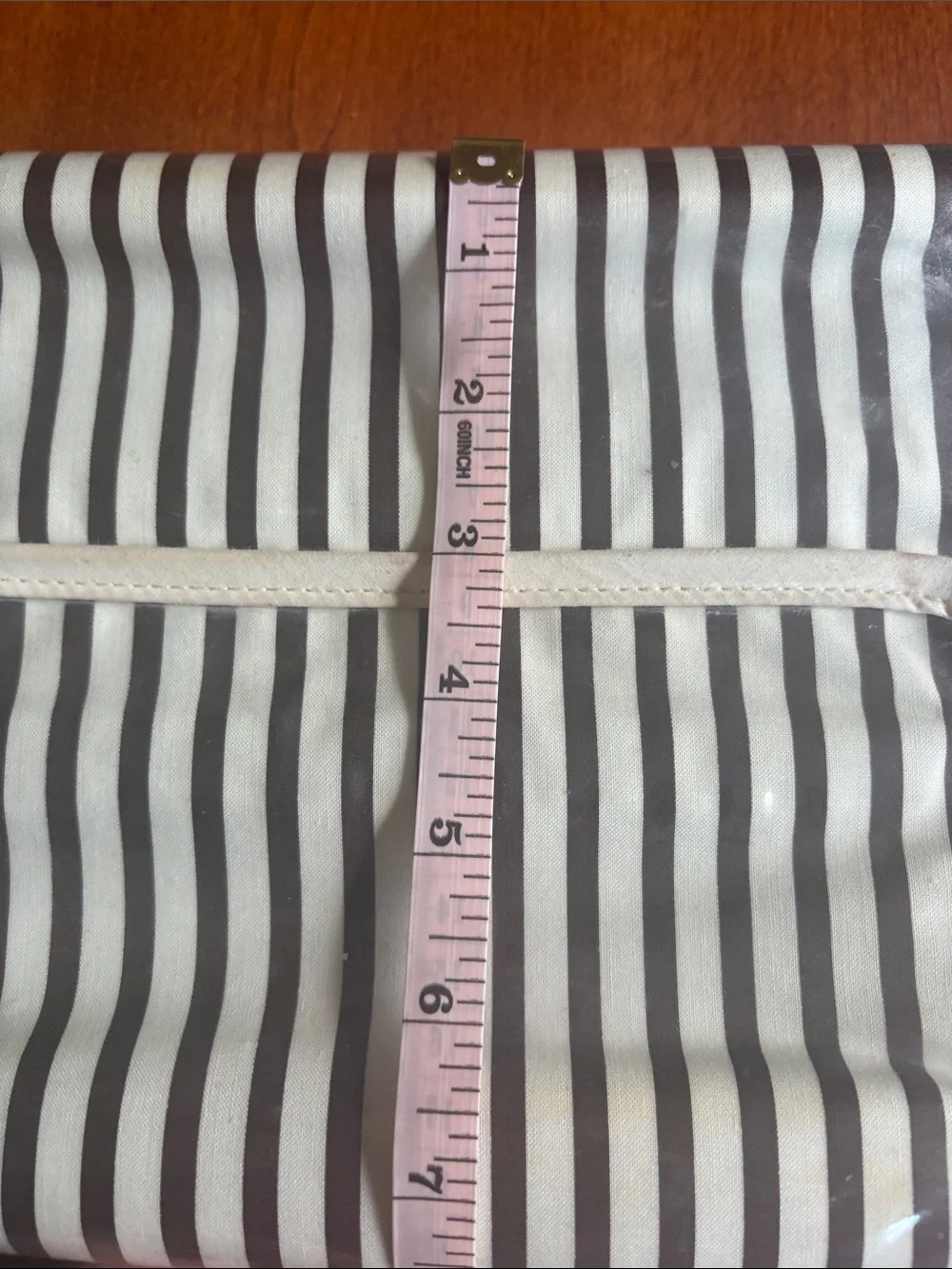 Vintage Henri Bendel Iconic Brown Striped Cosmetic Bag